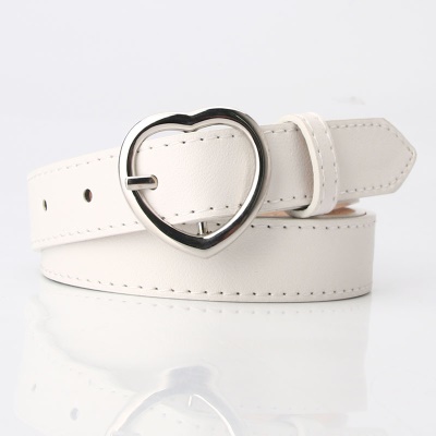 Ceinture femme en forme de coeur en alliage boucle aiguille cuir PU