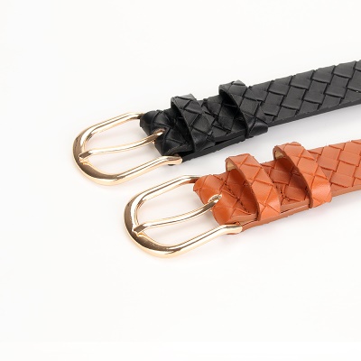 Ceinture en alliage pour femmes boucle aiguille Lingo PU cuir
