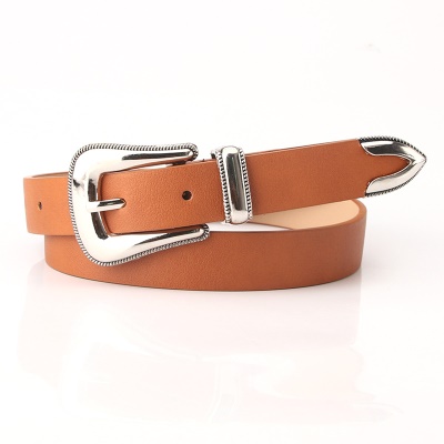 Ceinture femme en alliage boucle aiguille en similicuir gravure ceinture