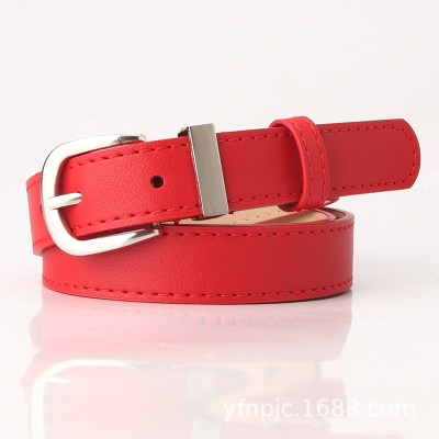 Ceinture en cuir PU avec boucle aiguille en alliage pour femmes