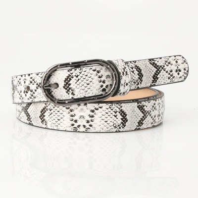 Ceinture femme serpent imprimé pu en cuir fin avec boucle Japonaise
