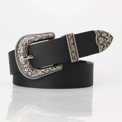 Ceinture femme boucle aiguille en alliage de cuir PU