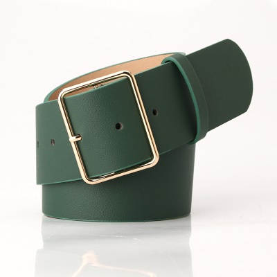 Ceinture en alliage pour femmes boucle aiguille carrée en cuir PU