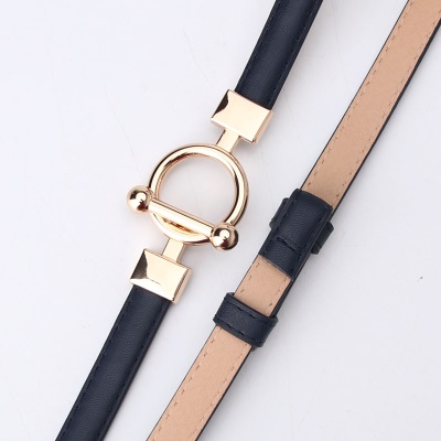 Ceinture femme réglable en cuir fin PU