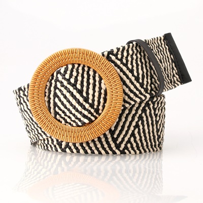 Ceinture tissée femme boucle en plastique par pack de 12