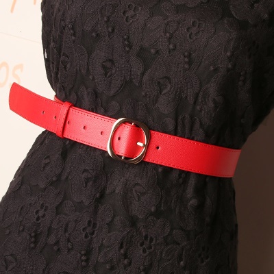 Ceinture Ladies litchi modèle PU ceinture boucle aiguille en alliage
