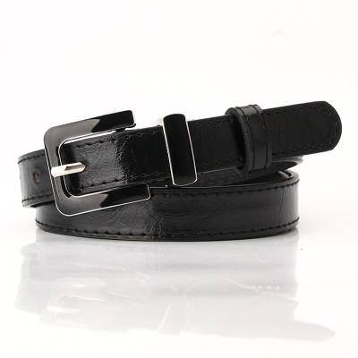 Ceinture en cuir PU avec boucle aiguille en alliage pour femmes