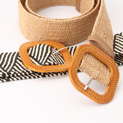 Ceinture tissée femme boucle en plastique par pack de 12