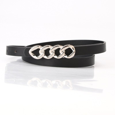 Ceinture Ladies Strap Type Plaque Boucle Ceinture en cuir mince PU