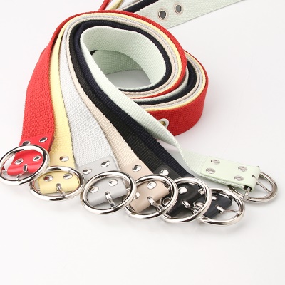 Ceinture en toile pour femmes avec boucle ronde Sangle souple