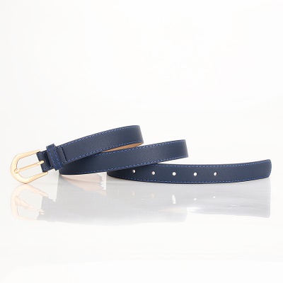Ceinture pour femmes en alliage boucle aiguille PU ceinture fine en cuir