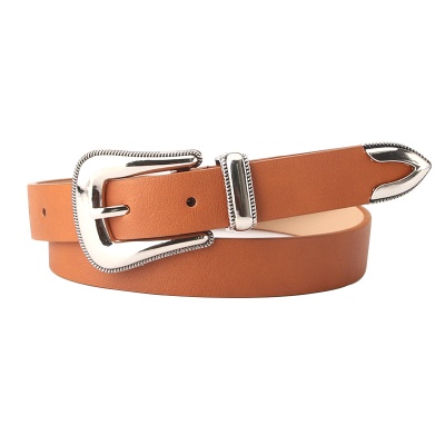 Ceinture femme en alliage boucle aiguille en similicuir gravure ceinture
