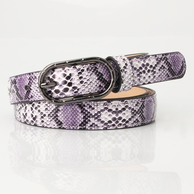 Ceinture femme serpent imprimé pu en cuir fin avec boucle Japonaise