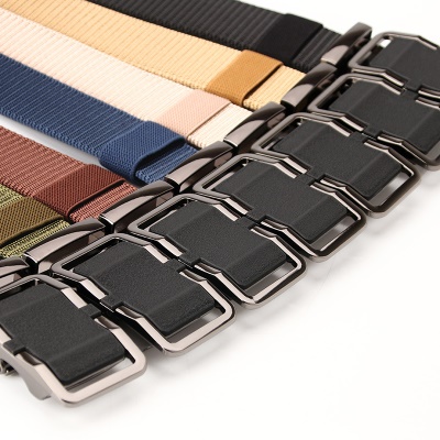 Ceinture en nylon pour hommes avec boucle en alliage édenté