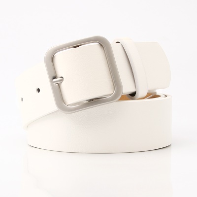 Ceinture femme avec boucle carrée tête en cuir pu