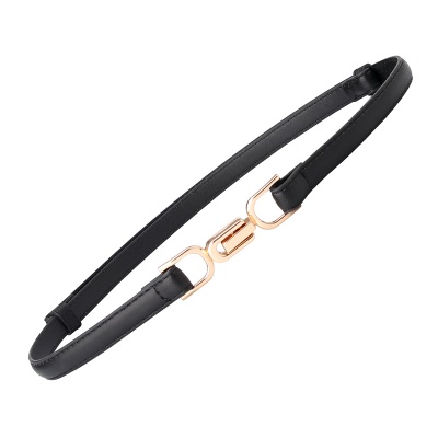 Ceinture dame en alliage paires de boucle réglable ceinture fine cuir PU