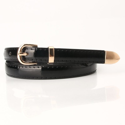 Ceinture femme cuir verni alliage boucle aiguille ceinture fine
