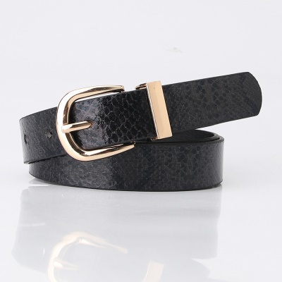 Boucle aiguille en alliage de cuir de serpent de ceinture pour femmes