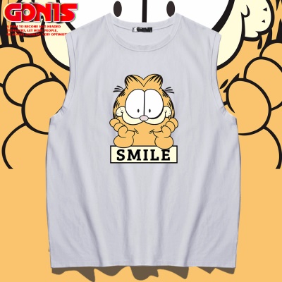 T-shirt Garfield sans manches avec gilet de sport en coton