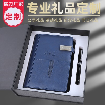 Porte carnet de notes multifonction avec charge avec et sans fil et clé USB de 16 Gb intégrée et affichage Led