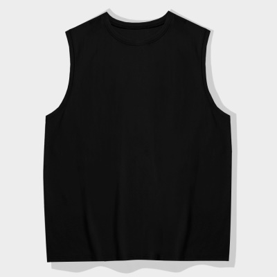 Gilet de sport à col rond et épaules en coton à fibres longues
