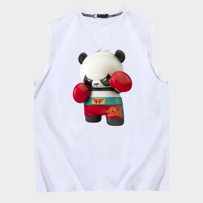 OCREA maillot de basket-ball boxe cartoon panda gilet en coton lâche