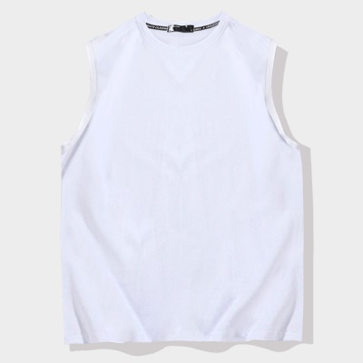 Gilet de sport à col rond et épaules en coton à fibres longues