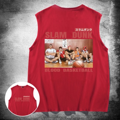 OCREA maillot de basket-ball slam dunk maître anime imprimé gilet ample en coton