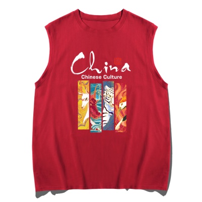T-shirt sans manches en coton avec col rond ample