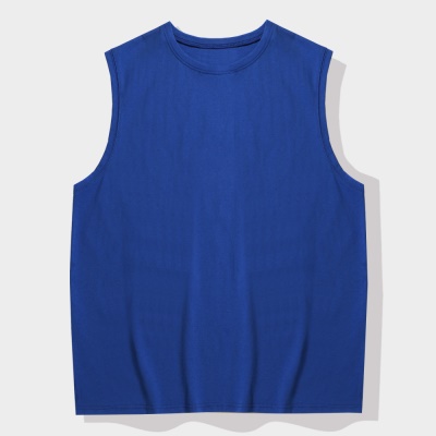 Gilet de sport à col rond et épaules en coton à fibres longues