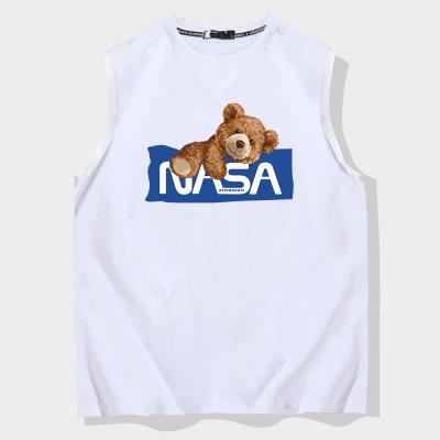 OCREA maillot de basket-ball nasa uni ourson gilet à épaules larges en coton