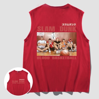 OCREA maillot de basket-ball slam dunk maître anime imprimé gilet ample en coton