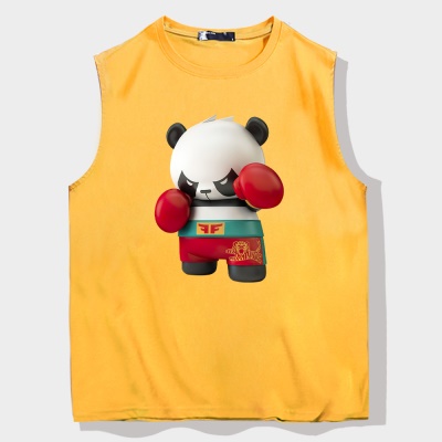OCREA maillot de basket-ball boxe cartoon panda gilet en coton lâche