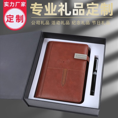 Porte carnet de notes multifonction avec charge avec et sans fil et clé USB de 16 Gb intégrée et affichage Led