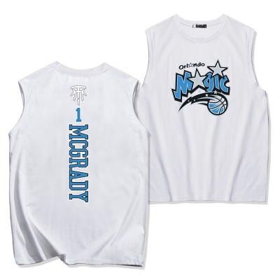 T-shirt sans manches en coton avec col rond et gilet ample