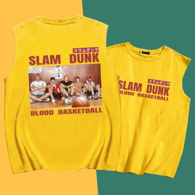 OCREA maillot de basket-ball slam dunk maître anime imprimé gilet ample en coton