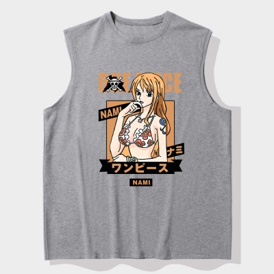 Maillot de basket-ball OCREA imprimé One Piece Nami avec gilet d'épaule en coton ample