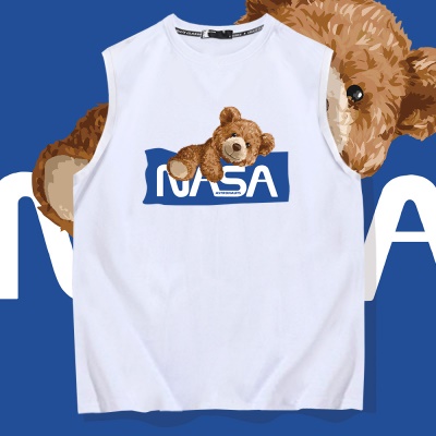 OCREA maillot de basket-ball nasa uni ourson gilet à épaules larges en coton