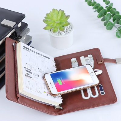 Porte carnet de notes multifonction avec charge avec et sans fil et clé USB de 16 Gb intégrée et affichage Led