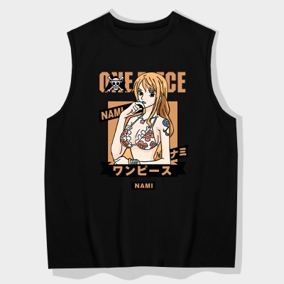 Maillot de basket-ball OCREA imprimé One Piece Nami avec gilet d'épaule en coton ample