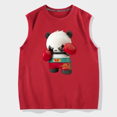 OCREA maillot de basket-ball boxe cartoon panda gilet en coton lâche