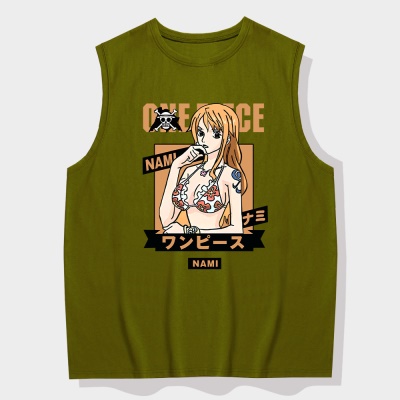 Maillot de basket-ball OCREA imprimé One Piece Nami avec gilet d'épaule en coton ample