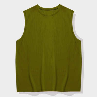 Gilet de sport à col rond et épaules en coton à fibres longues