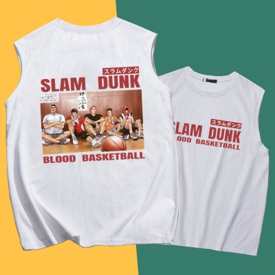 OCREA maillot de basket-ball slam dunk maître anime imprimé gilet ample en coton