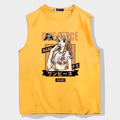 Maillot de basket-ball OCREA imprimé One Piece Nami avec gilet d'épaule en coton ample