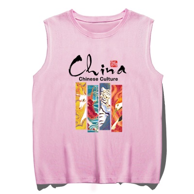 T-shirt sans manches en coton avec col rond ample