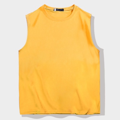 Gilet de sport à col rond et épaules en coton à fibres longues
