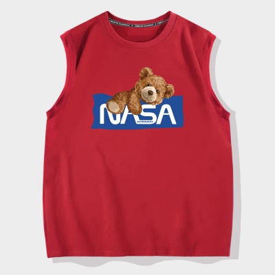 OCREA maillot de basket-ball nasa uni ourson gilet à épaules larges en coton