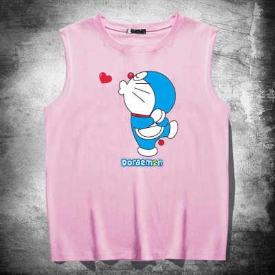 Gilet à épaules larges de dessin animé sans manches et col rond
