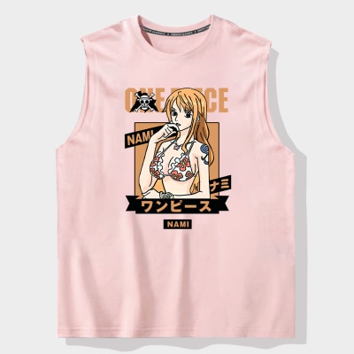 Maillot de basket-ball OCREA imprimé One Piece Nami avec gilet d'épaule en coton ample